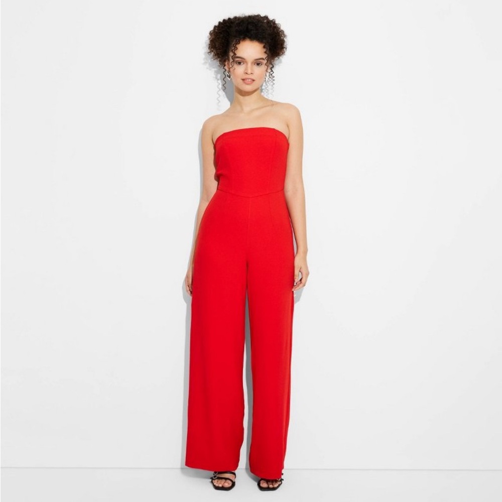 NY&C  jumpsuit for women size 0 color Red